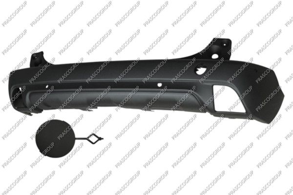 PARAGOLPES TRASERO-NEGRO/GRANULADO CON AGUJEROS SENSORES APARCAMIENTO+SOPORTES