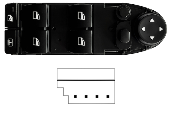 BMW S/5 E60/61 2007.03-*INTERRUPTOR PUERTA DELANTERO IZQ CON RETROVISOR ABATIBLE ELECTRICAMENTE CON CORTINA(4 BOTONES)4PIN