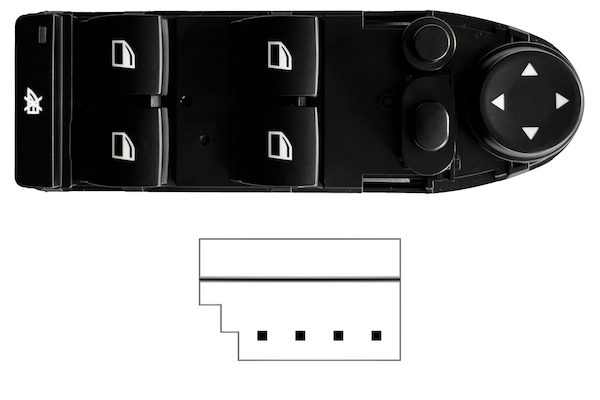 BMW S/5 E60/61 2007.03-*INTERRUPTOR PUERTA DELANTERO IZQ CON /RETROVISOR ABATIBLE ELECTRICAMENTE SIN CORTINA(4 BOTONES)4PIN