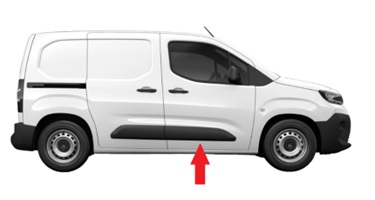 CITROEN BERLINGO/PART/COMBO 2018.06-*MOLDURA PUERTA DELANTERA DCH NEGRA