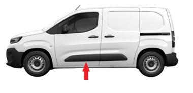 CITROEN BERLINGO/PART/COMBO 2018.06-*MOLDURA PUERTA DELANTERA IZQ NEGRA