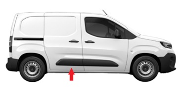 CITROEN BERLINGO/PART/COMBO 2018.06-*MOLDURA PANEL TRASERO DCH NEGRO(PUERTA CORREDERA)