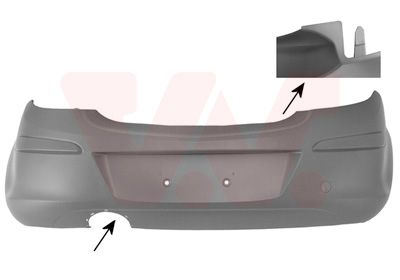 OPEL CORSA 06-/11-*PARAGOLPES TRASERO PARA PINTAR MOD SPORT/GSI(5P)