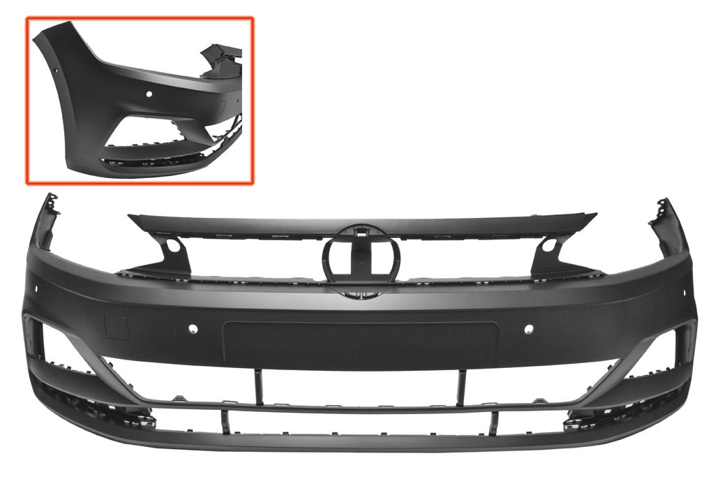 VW POLO 2017.09-*PARAGOLPES DELANTERO PARA PINTAR CON 6 AGUJEROS PARA SENSOR