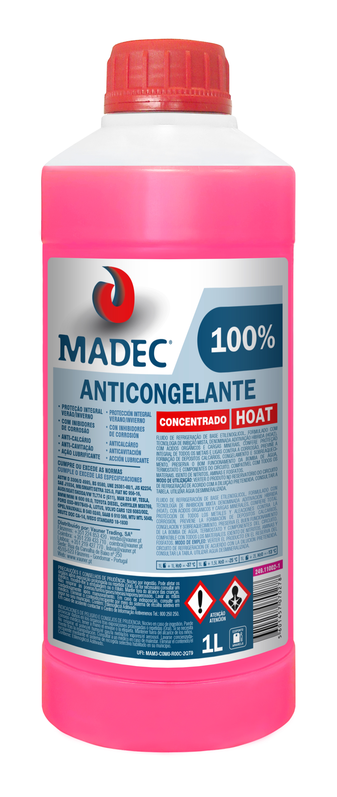 ANTICONGELANTE HOAT 100% 1L (ROSA)