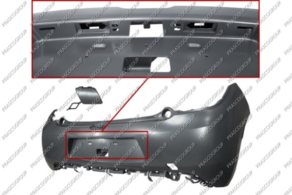 PARAGOLPES TRASERO-IMPRIMADO-CON TAPAGANCHO-CON AGUJEROS MOLDURA