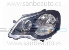 VW POLO 05-*FARO IZQ C/REG ELE (INT NEGRO)