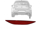 VW GOLF VII 13-*REFLECTOR DCH PARAGOLPES TRASERO