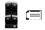 AUDI A3/Q7 2008.07-*INTERRUPTOR PUERTA DELANTERO IZQ (NEGRO/CROMADO(4 BOTONES) 10PIN