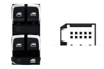 AUDI A4/A5/Q5 2011.11-*INTERRUPTOR PUERTA DELANTERA IZQ(NEGRO/CROMADO)(4 BOT)10PIN