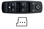 MERCEDES M W164 2005.02-*INTERRUPTOR PUERTA DELANTERO  IZQ+RETROVISOR NO ABATIBLE ELECTRICAMENTE(NEGRO)(4 BOTONES)3 PIN