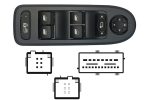 PEUGEOT 308 07-*INTERRUPTOR COMPLETO PUERTA DELANTER. IZQ+RETROVISOR (4 BOTONES) 26PIN