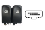 RENAULT CLIO 05-*INTERRUPTOR PUERTA DELANTER. IZQ (2 BOTONES) 10PIN (CONECTOR BLANCO)