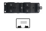 SKODA FABIA/OCTAVIA 99-*INTERRUPTOR PUERTA DELANTER. IZQ (NEGRO/BLANCO/VERDE)(4 BOTONES)10PIN