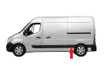RENAULT MASTER III/MOV 2010.02-*MOLDURA PANEL LATERAL IZQ MEDIO/TRASERO CON AGUJERO PILOTO(CHASIS MEDIO)