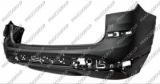 PARAGOLPES TRASERO-IMPRIMADO-CON AGUJEROS SENSORES APARCAMIENTO+SOPORTES-CON ESCAPE DOBLE IZQUIERDO