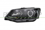 OPTICA IZQUIERDA H7+H7 ELECTRICA-CON MOTOR-CON LUZ DIURNA-NEGRA-LED