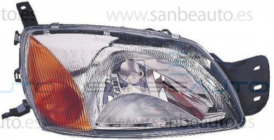 FORD FIESTA 99-*FARO DCH CON REGULACION ELECTRICA. AMARILLO