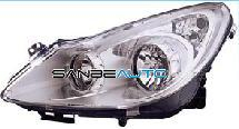 OPEL CORSA 06-*FARO IZQ CON REGULACION ELECT INT CROMADO