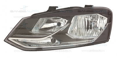 VW POLO 14-*FARO IZQ CON REGULACION ELECTRICA CON MOTOR H7/H7 INTERIOR NEGRO