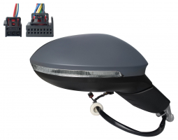 VW GOLF VIII 2019.07-*RETROVISOR DCH ELECTRICO TERMICO ASFERICO CON PILOTO CON MEMORIAS ABATIBLE ELECTRICAMENTE CON LUZ DE CORTESIA -  CON ANGULO MUERTO 11+3PIN