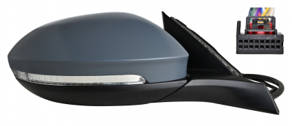 VW T-ROC 2022.04-*RETROVISOR DCH ELECTRICO TERMICO ABATIBLE ELECTRICAMENTE PARA PINTAR CON PILOTO CON MEMORIAS CON LUZ DE CORTESIA CONVEXO 13PIN