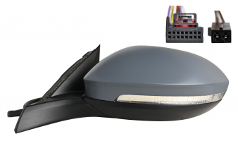 VW T-ROC 2022.04-*RETROVISOR IZQ ELECTRICO TERMICO ABATIBLE ELECTRICAMENTE PARA PINTAR CON PILOTO CON MEMORIAS CON LUZ DE CORTESIA CON SENSOR ANGULO MUERTO CONVEXO 13+2PIN