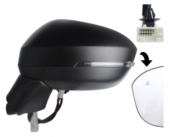 NISSAN QASHQAI 2021.04-*RETROVISOR IZQ ELECTRICO TERMICO CON PILOTO PARA PINTAR ABATIBLE ELECTRICAMENTE CON SENSOR ANGULO MUERTO 11PIN