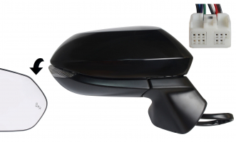 TOYOTA YARIS CROSS 2020.09-* RETROVISOR DCH ELECTRICO PARA PINTAR CONVEXO TERMICO ABATIBLE ELECTRICAMENTE CON PILOTO - CON PILOTO ANGULO MUERTO 9PIN