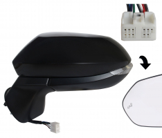 TOYOTA YARIS CROSS 2020.09-* RETROVISOR IZQ ELECTRICO PARA PINTAR CONVEXO TERMICO ABATIBLE ELECTRICAMENTE CON PILOTO - CON PILOTO ANGULO MUERTO 9PIN