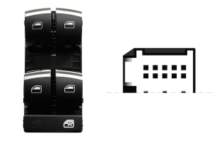 AUDI A3/Q7 2008.07-*INTERRUPTOR PUERTA DELANTERO IZQ (NEGRO/CROMADO(4 BOTONES) 10PIN