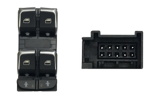 AUDI A4/Q5/Q7 15-*INTERRUPTOR PUERTA DELANTER. IZQ(NEGRO/BLANCO)(4 BOTONES)10PIN