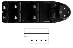 BMW S/5 E60/61 2007.03-*INTERRUPTOR PUERTA DELANTERO IZQ CON RETROVISOR ABATIBLE ELECTRICAMENTE CON CORTINA(4 BOTONES)4PIN