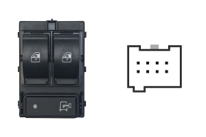 FIAT DOBLO 2010.02-*INTERRUPTOR PUERTA ELEVALUNAS DELANTER. IZQ+BLOQUEO PUERTA(2 BOTONES)8PIN CONECTOR AZUL