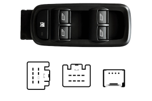 FORD FIESTA MK6 2008.08-*INTERRUPTOR PUERTA DELANTERO IZQ(4 BOTONES)19PIN