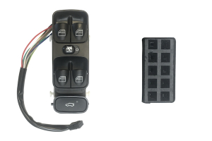 MERCEDES C W203 01-*INTERRUPTOR PUERTA DELANTERO  IZQ (4 BOTONES) 9PIN