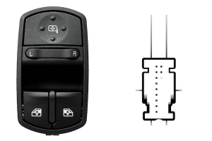 OPEL CORSA D 2006.07-*INTERRUPTOR PUERTA DELANTERO IZQ(2 BOTONES)11PIN