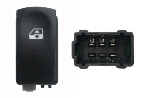 RENAULT CLIO 05-*BOTON ELEVALUNAS PUERTA DELANTER. DCH+TR DCH/IZQ 6PIN(CONECTOR NEGRA)