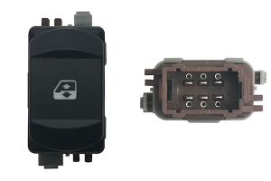 RENAULT MEGANE 06-*BOTON ELEVALUNAS DELANTER. DCH 6PIN (CONECTOR MARRON)