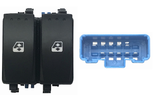 RENAULT MEGANE 06-*INTERRUPTOR PUERTA DELANTER. IZQ (2 BOTONES) 10 PIN (CONECTOR AZUL)