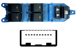 TOYOTA AVENSIS 2009.01-*INTERRUPTOR PUERTA DELANTERA IZQ (4 BOTONES)10PIN