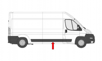 FIAT DUCATO/BOXER/JUMPER 2014.04-*MOLDURA PANEL LATERAL DCH NEGRO(MEDIO)CHASIS CORTO