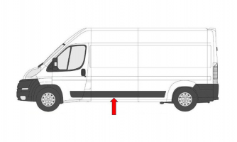 FIAT DUCATO/BOXER/JUMPER 2014.04-*MOLDURA PANEL LATERAL IZQ NEGRO(MEDIO)CHASIS CORTO