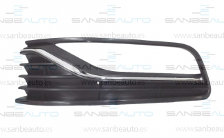 VW POLO 14-*REJILLA NEGRO BRILLO PARAGOLPES DELANTERO IZQ AGUJERO PARA ANTINIEBLA CON MOLDURA  (CROMADA