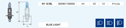 H1 BLUE LIGHT 12/55-P14,5s