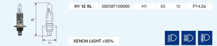 H1 XENON LIGHT +50% 12/55-P14,5s