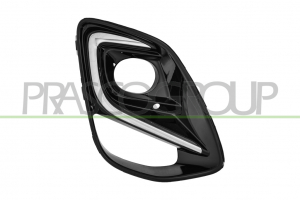 REJILLA DERECHA PARAGOLPES DELANTERO-NEGRA-BRILLANTE-CON AGUJERO ANTINIEBLA-CON MOLDURA CROMADA