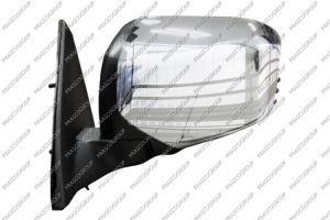 ESPEJO IZQUIERDO-MANUAL-NEGRO-CONVEXO/CROMADO-CON CARCASA CROMADA