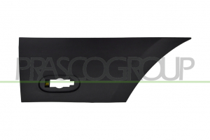 MOLDURA ALETA TRASERA DERECHA PARTE TRASERA NEGRA GRANULADA CON CLIPS CON AGUJERO LUZ DE GALIBO MOD. PASO CORTO