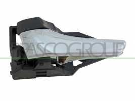 MANECILLA INTERIOR DELANTERA/TRASERA IZQUIERDA-CON PALANCA-CROMADA-BOTON CIERRE NEGRO-ESCUDO NEGRO